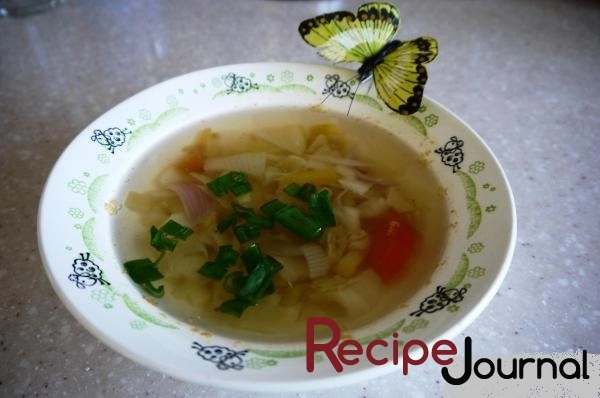 Овощной суп - низкокалорийный рецепт