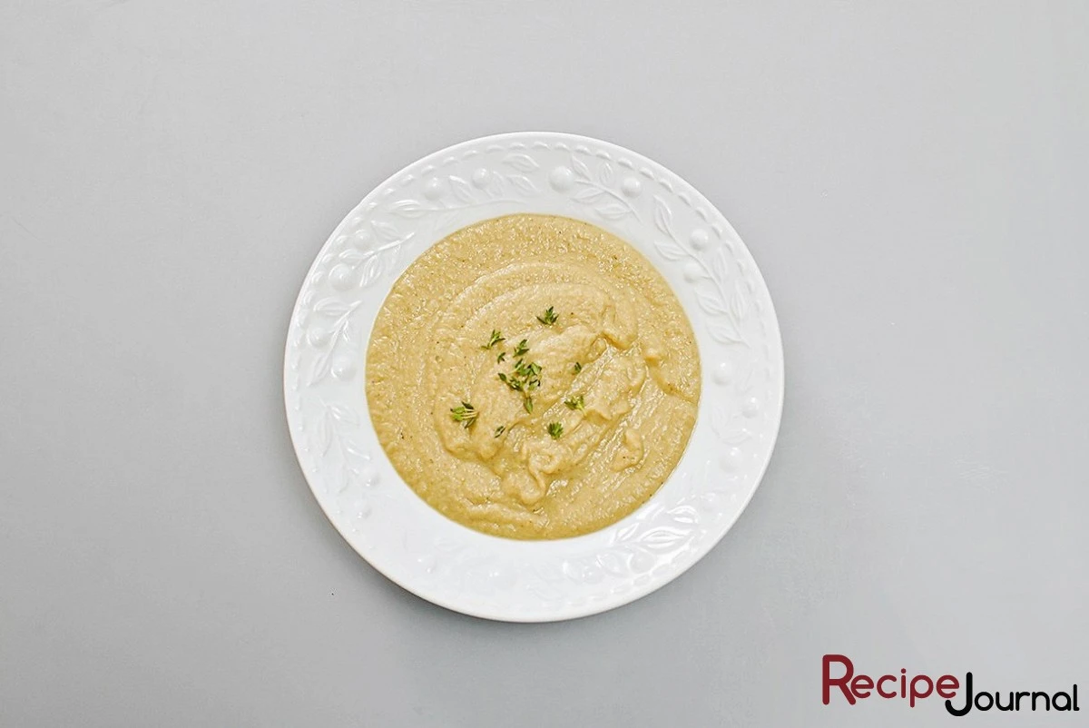Рецепт летнего супа-пюре с баклажанами и белой фасолью
