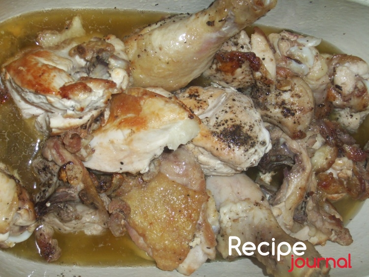 Блюдо из птицы - Вкусная Жарено-тушеная курица в утятнице