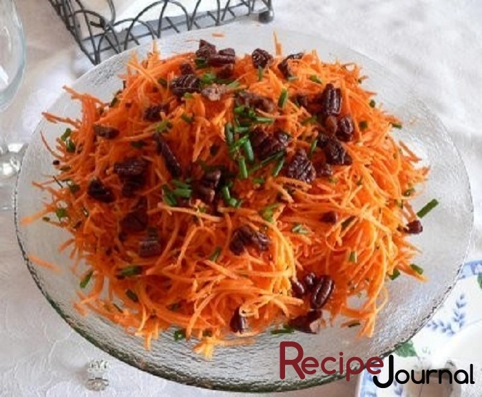 Салат из моркови с орехами пекан по еврейски