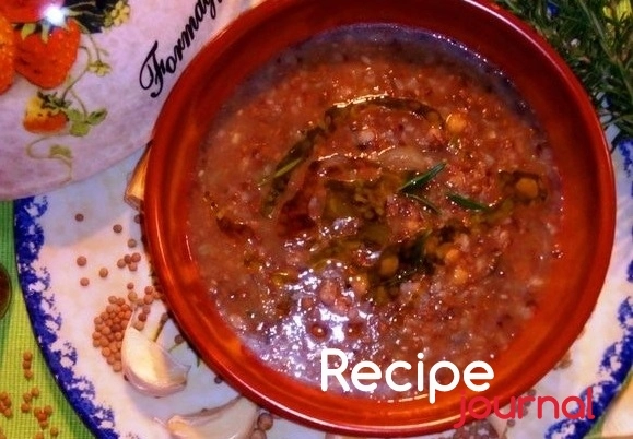 Рецепт вегетарианского супа из бобовых и гречки