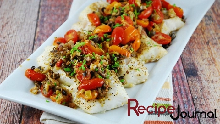 Рецепт блюда из рыбы - хек с рисом и овощами, быстрый ужин