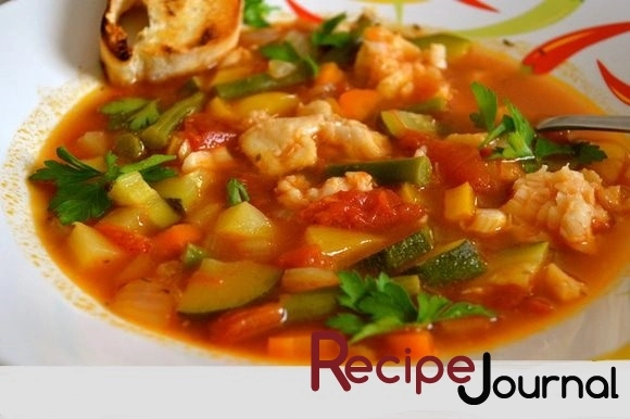Рецепт супа чаудер - с овощами и треской на обед