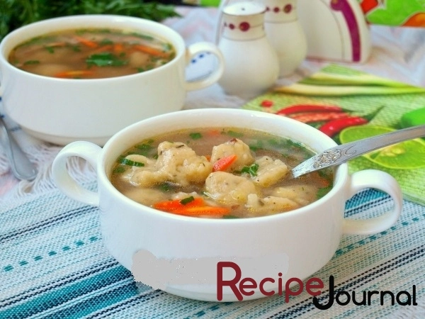 Гречневый суп с картофельными клёцками - постный рецепт