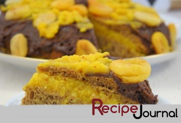 Рецепт постного десерта - медовик с бананом, апельсином, курагой