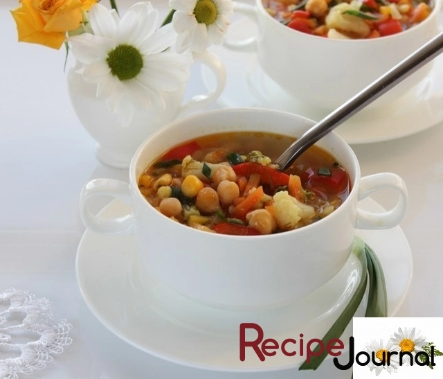 Суп из нута и брокколи - вегетарианский рецепт