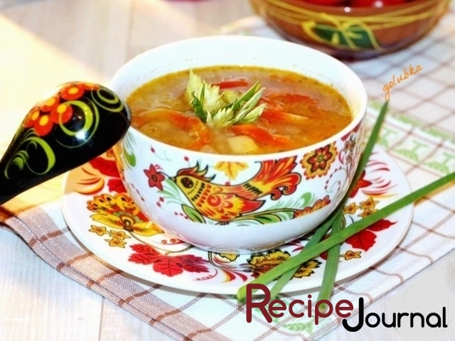 Рецепт постного чесночного супа с рисом
