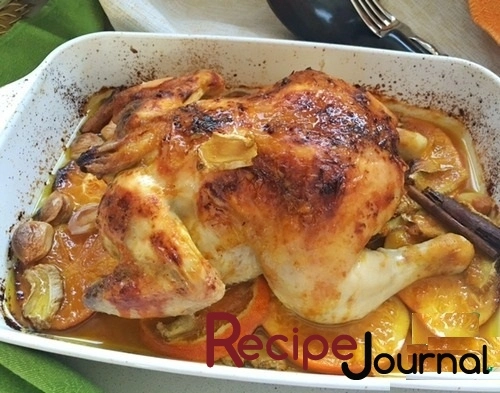 Курица, запеченная в апельсинах с имбирём - рецепт блюда из птицы