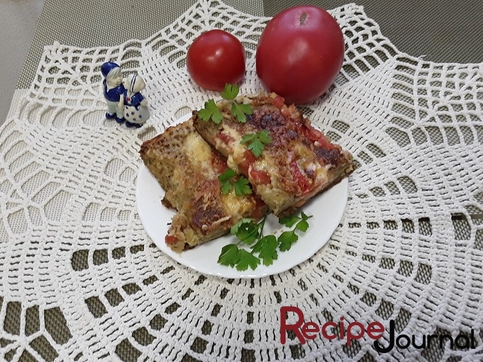 Кабачковый заливной пирог с помидорами и сыром -  рецепт несладкой выпечки