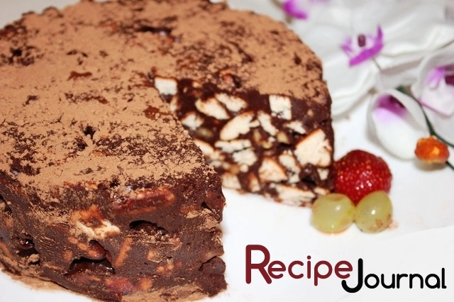 Шоколадный торт с орехами без выпечки - рецепт быстрого десерта