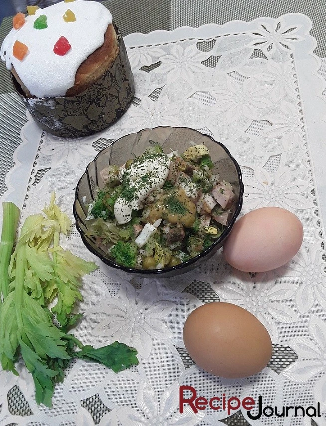 Рецепт Салата с молоками, овощами, зеленым горошком и рисом