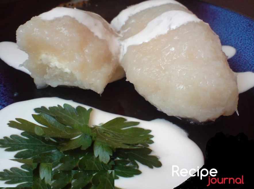 Картофельные пирожки с творогом отварные  (парогон) - рецепт блюда из овощей