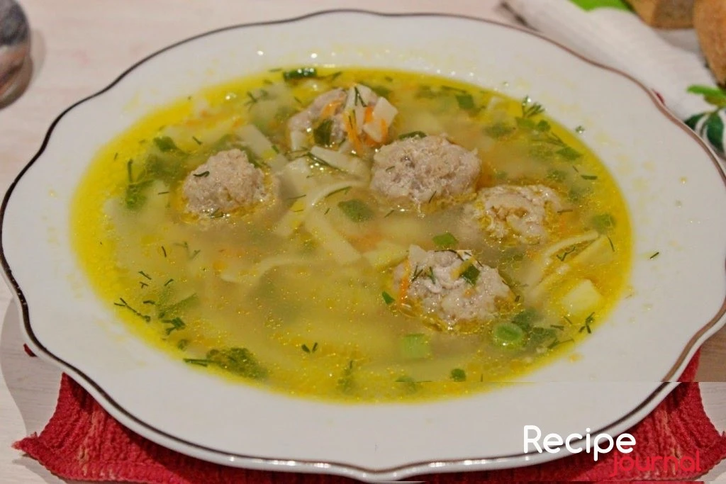 Рецепт супа - лапша с фрикадельками