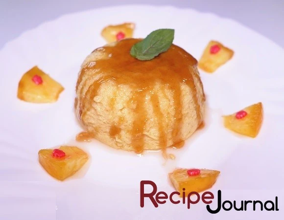 Персиковый пудинг - рецепт нежного десерта
