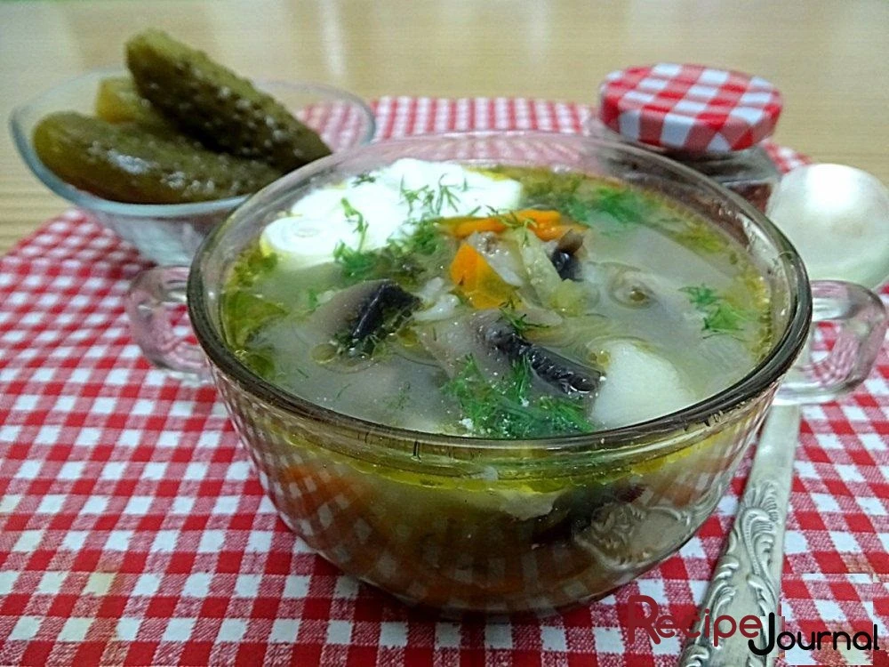 Рассольник с грибами - рецепт супа по русски