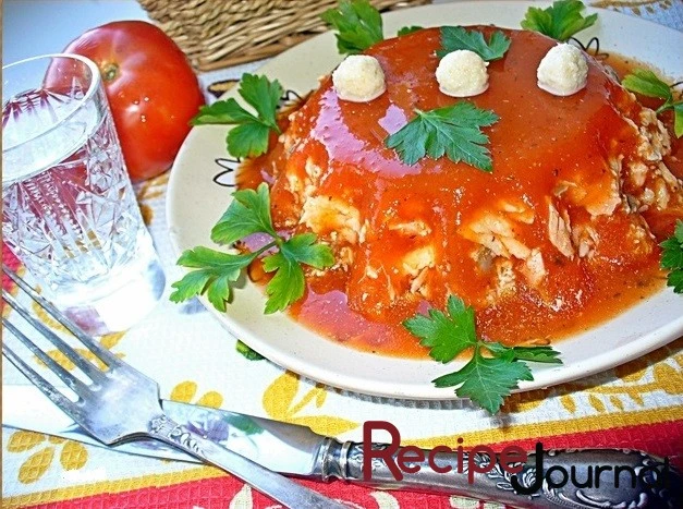 Рыбный холодец в томатном желе - рецепт блюда из рыбы