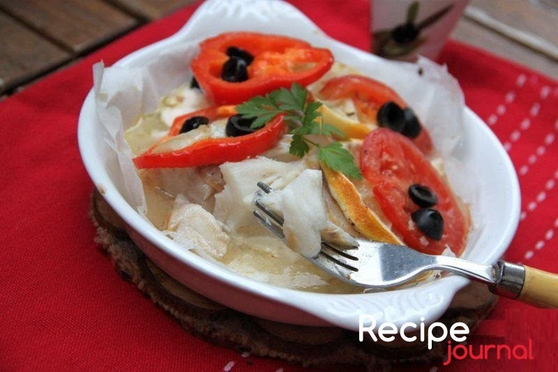Треска с овощами, запеченная в пергаменте - рецепт блюда из рыбы