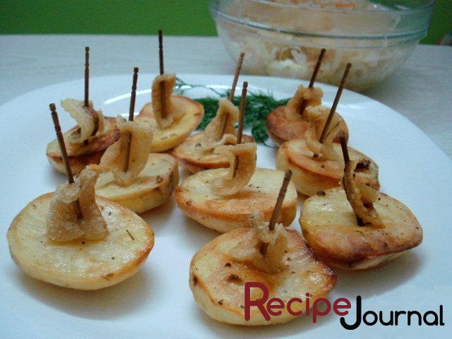Картофель, запеченный с салом - рецепт блюда из овощей