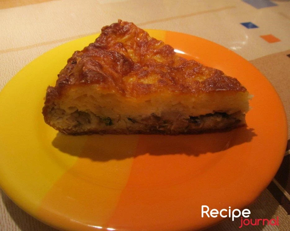 Заливной пирог с грибами и курицей - рецепт вкусной выпечки