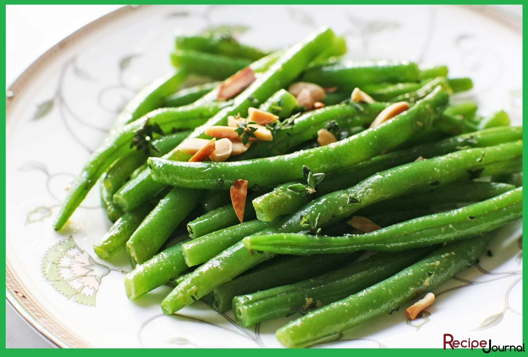 Зеленая фасоль с миндалем - рецепт полезного овощного гарнира