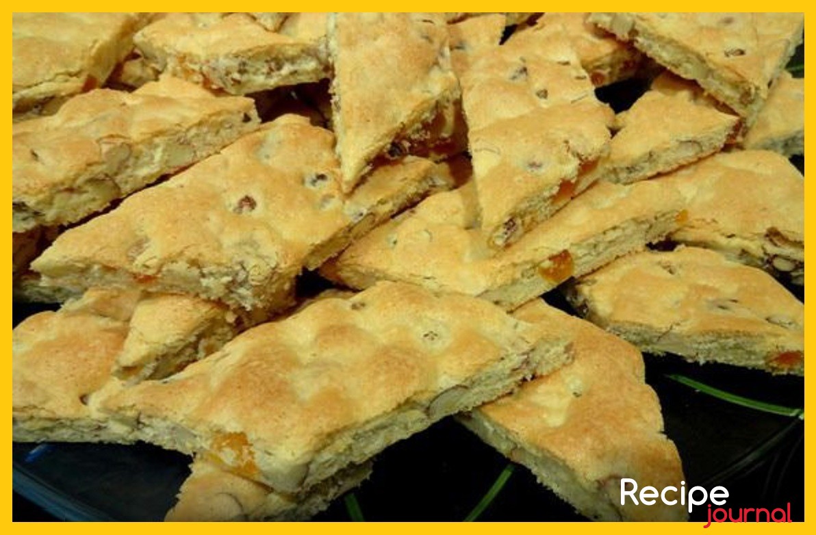 Печенье Мазурка с курагой, миндалем и фундуком - рецепт простой выпечки