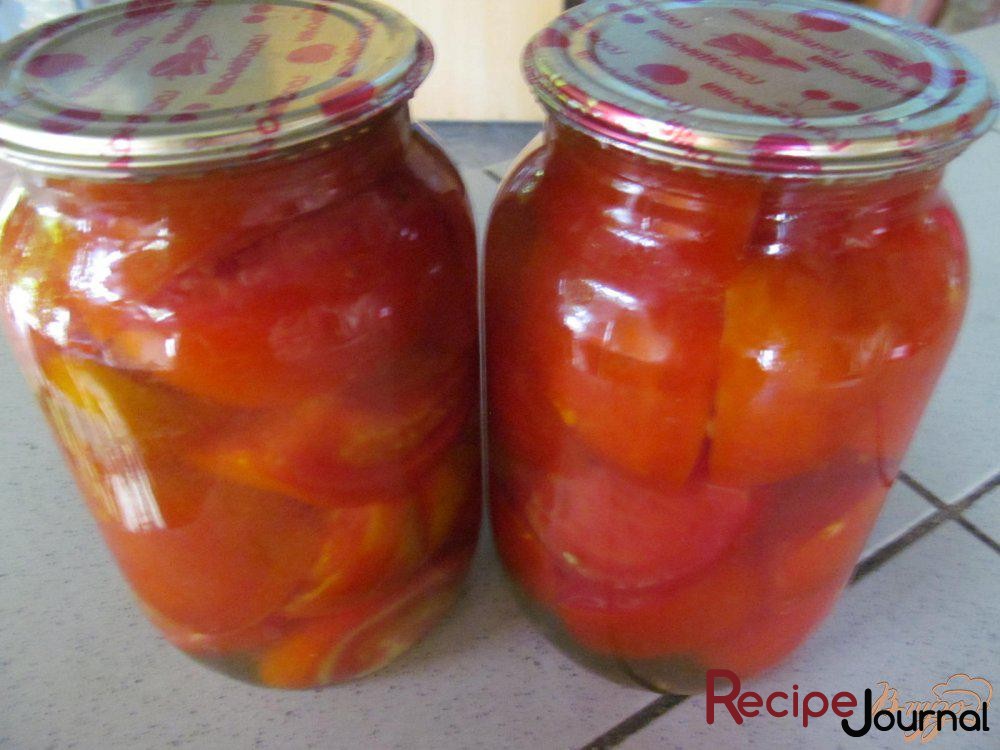 Рецепт консервированных помидоров половинками с растительным маслом