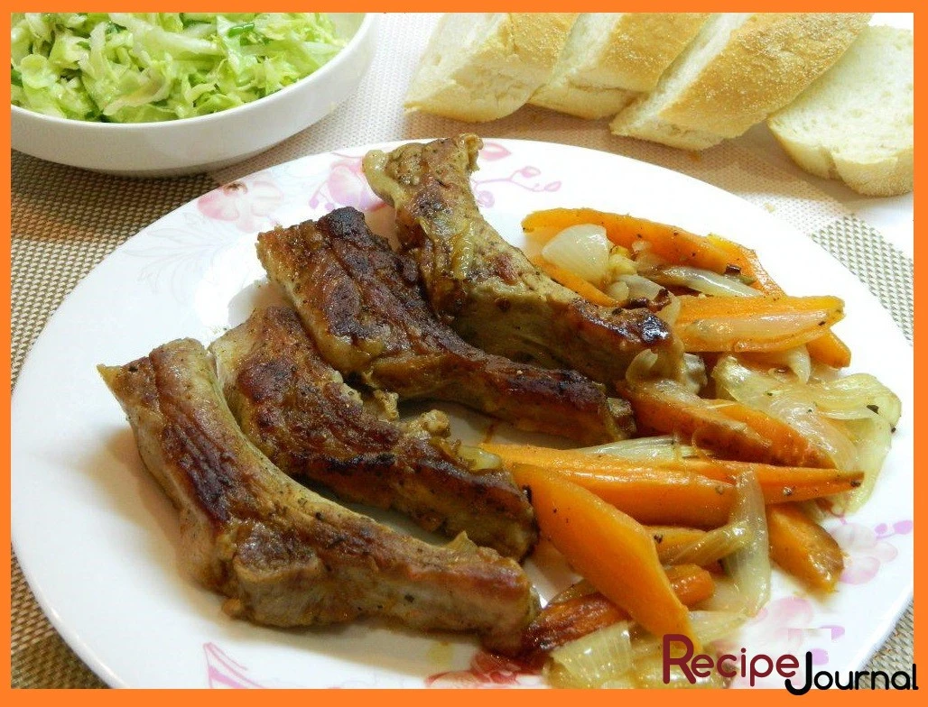 Свиные ребра тушеные с овощами - рецепт блюда из мяса